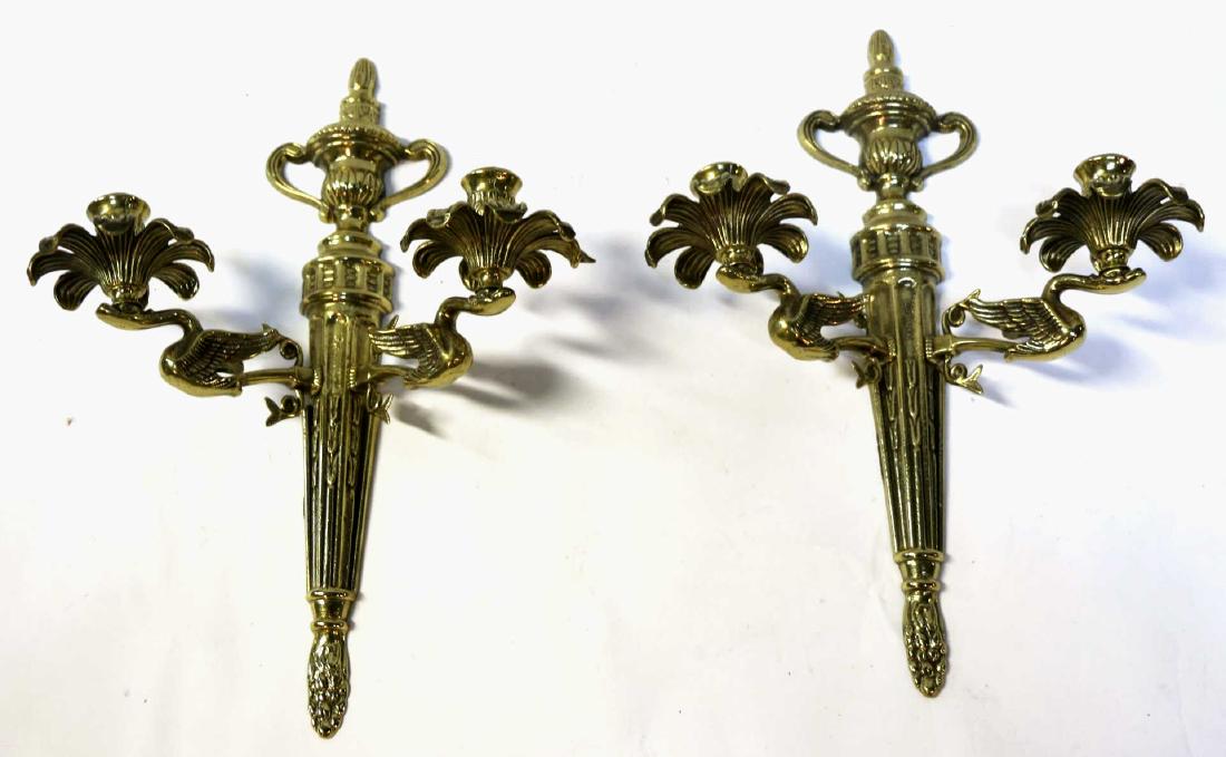 FRENCH EMPIRE TORCHIER VINTAGE BRASS  SCONCES (1 of 3)