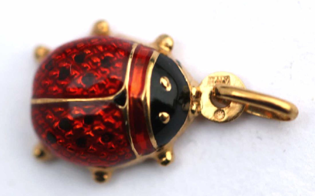 14KYG & ENAMEL  LADY BUG BRACELET CHARM (1 of 4)