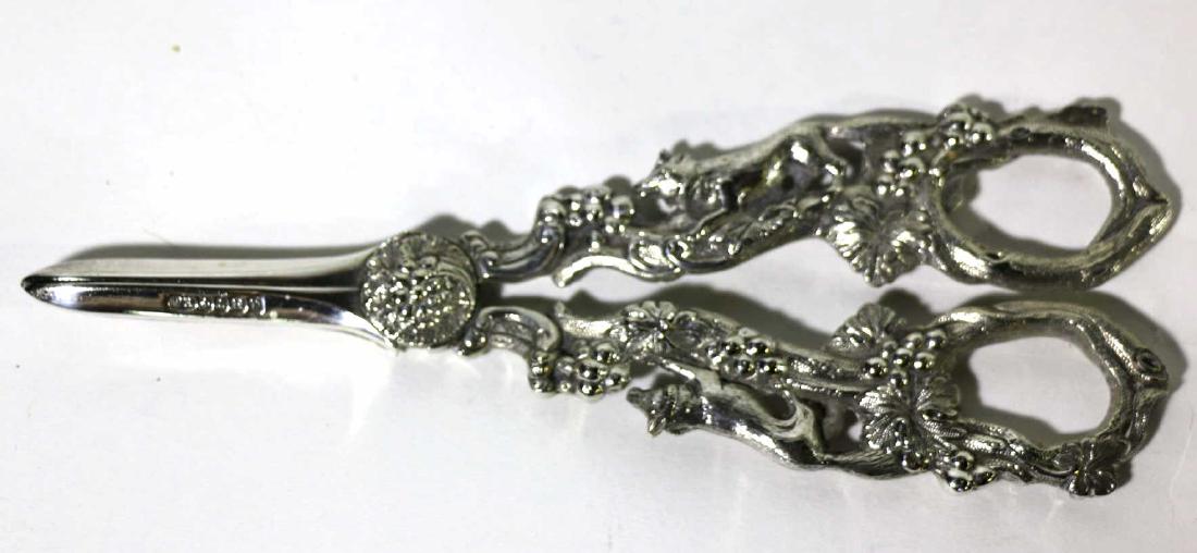 ENGLISH HAULMARKED SILVER ANTIQUE GRAPE SHEARS (1 of 5)