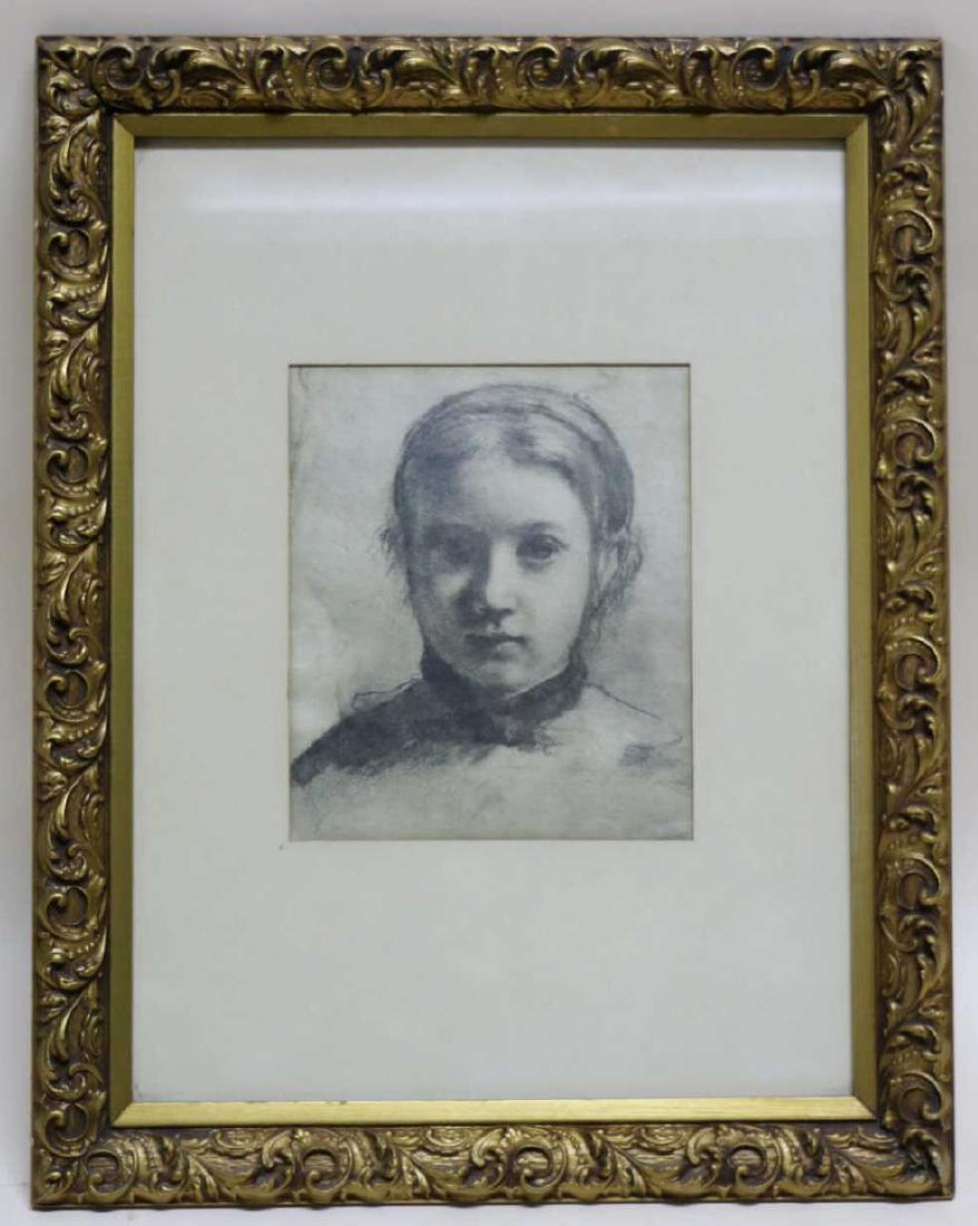 EDGAR DEGAS (FRENCH, 1834-1917) PORTRAIT BELLELLI: EDGAR DEGAS (FRENCH, 1834-1917) PORTRAIT PRINT OF GIOVANNA BELLELLI IN FINE GILT FRAME