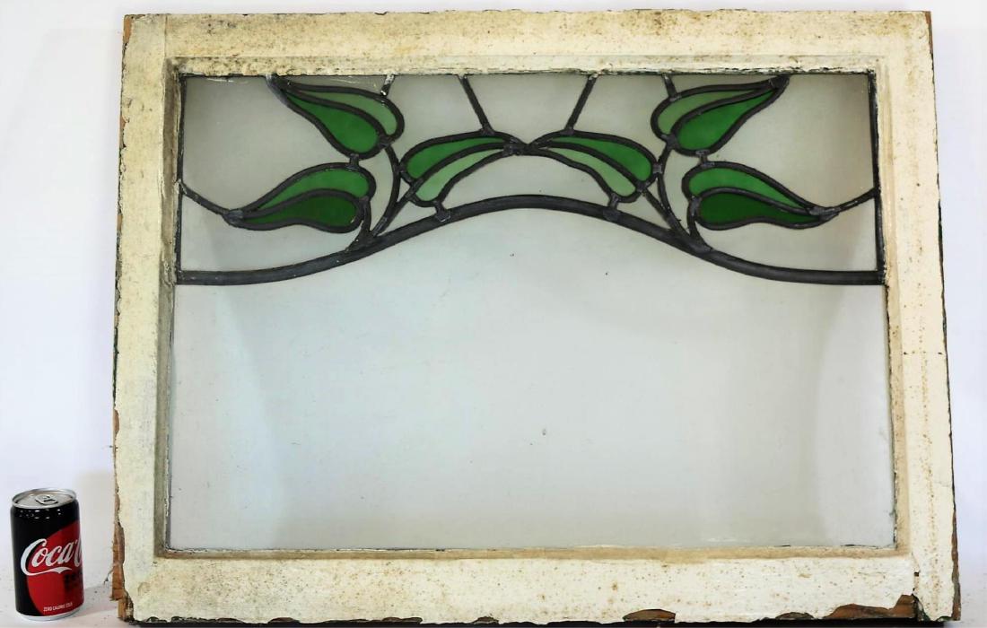 ENGLISH ANTIQUE HORIZONTAL STAINED GLASS WINDOW: ENGLISH ANTIQUE HORIZONTAL STAINED GLASS WINDOW