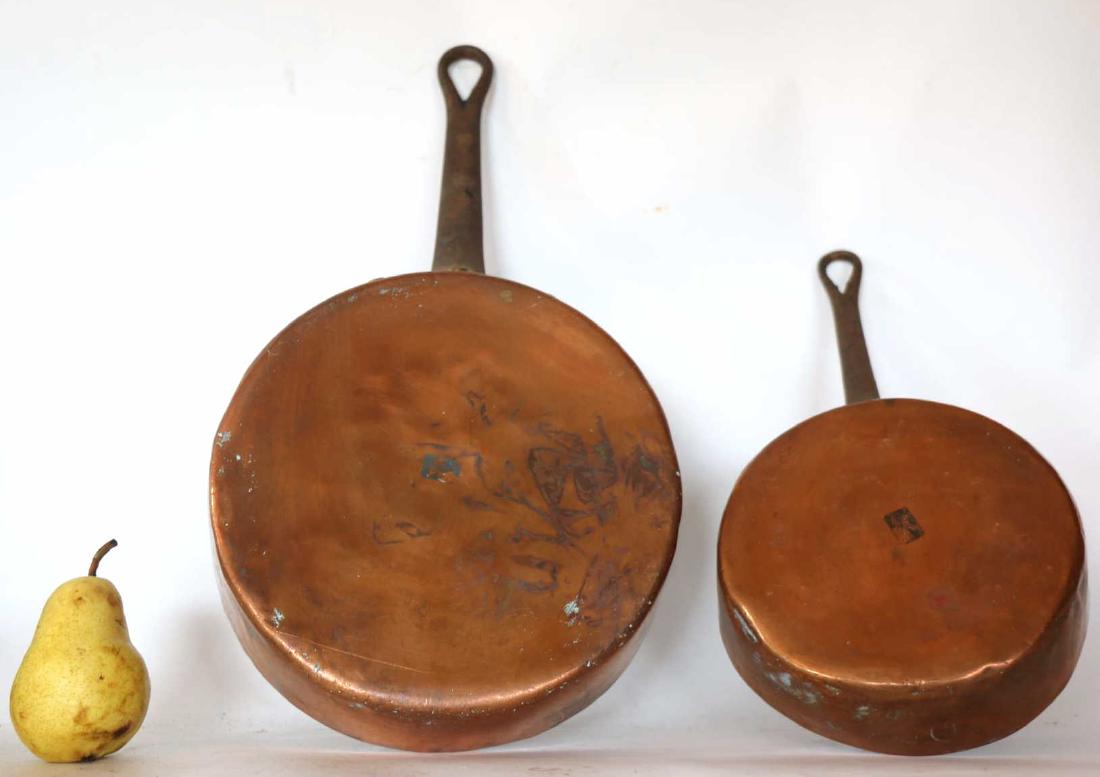 FRENCH ANTIQUE COPPER GOURMET SAUTE PANS: FRENCH ANTIQUE COPPER GOURMET SAUTE PANS