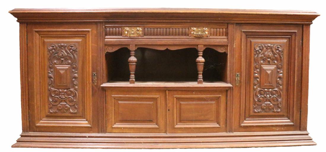 ENGLISH ANTIQUE HAND CARVED SIDEBAORD: ENGLISH ANTIQUE HAND CARVED SIDEBAORD