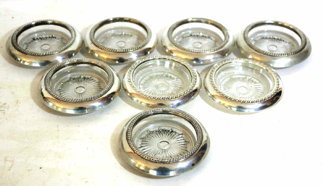 STERLING SILVER & CYRSTAL LIBATION COASTER: STERLING SILVER & CYRSTAL LIBATION COASTER