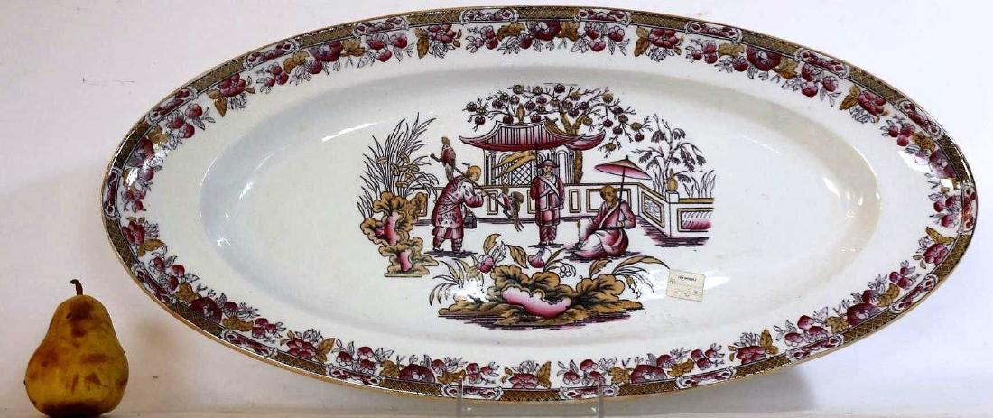 ANTIQUE CELESTIAL IRONSTONE FISH SERVING PLATTER: ANTIQUE SERVING PLATTER