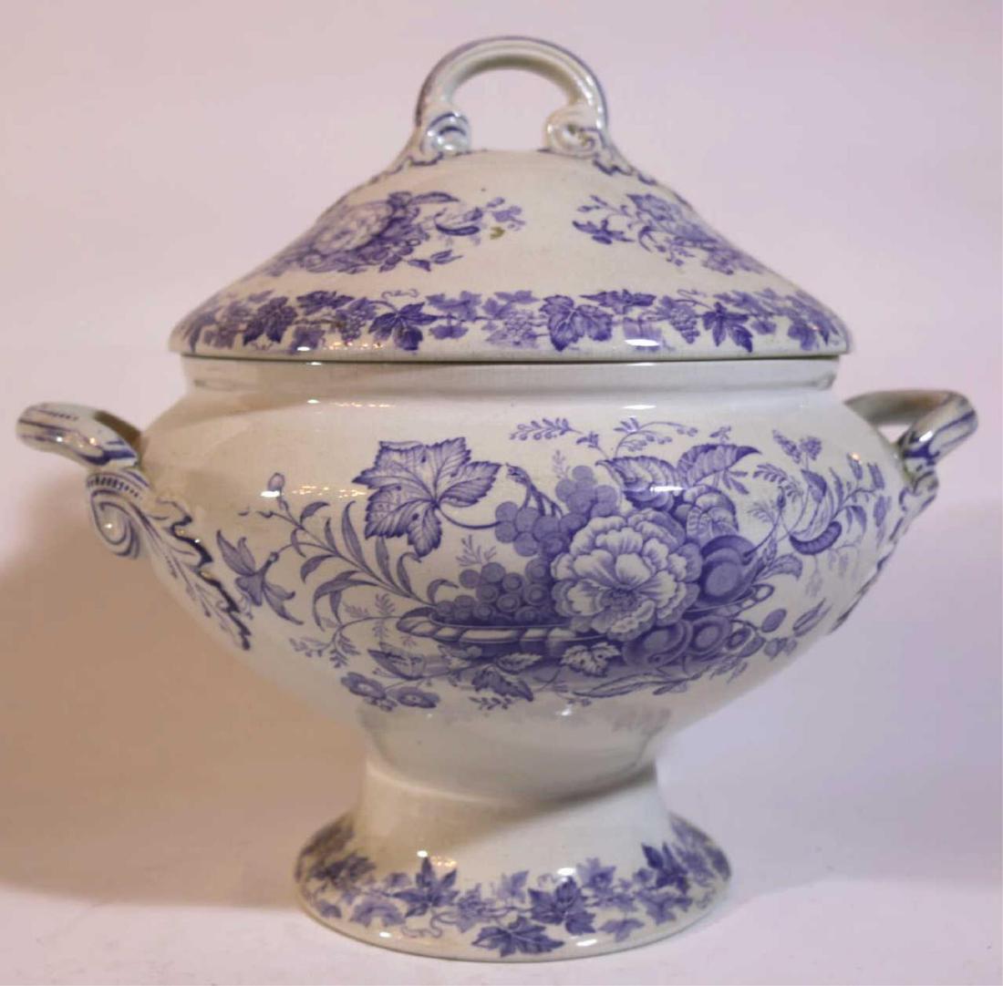 ENGLISH ANTIQUE IRONSTONE TUREEN: ENGLISH ANTIQUE IRONSTONE TUREEN