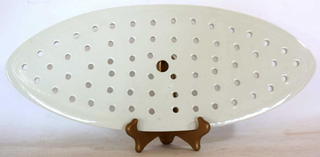 ENGLISH ANTIQUE FISH PLATTER IRONSTONE STRAINER: ENGLISH ANTIQUE FISH PLATTER IRONSTONE STRAINER