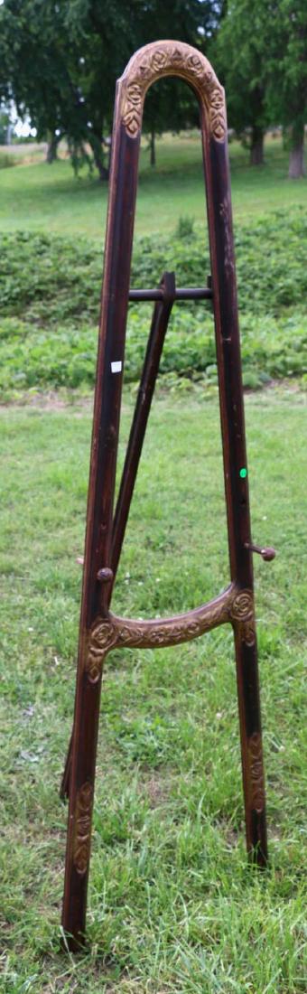 VINTAGE MAHOGANY ART EASEL: VINTAGE MAHOGANY EASEL 81 X 23 INCHES