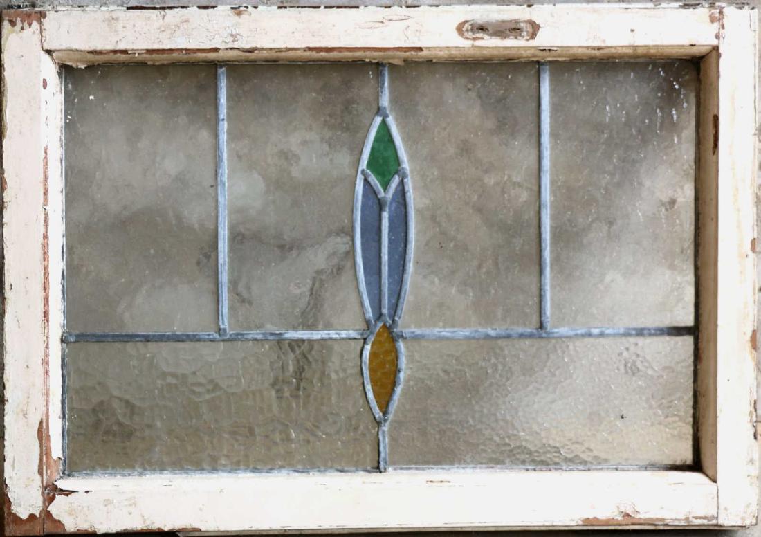 ENGLISH ANTIQUE STAINED GLASS WINDOW 25": ENGLISH 18" X 25" ANTIQUE STAINED GLASS WINDOWS