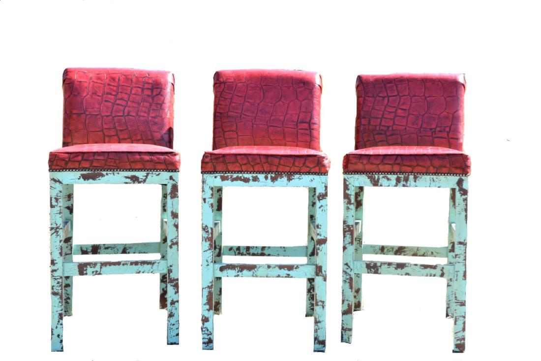 OLD HICKORY TANNERY MARCUS HORCHOW EXOTIC STOOLS (1 of 4)