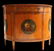 ENGLISH SATINWOOD ANTIQUE DEMI LUNE CABINET