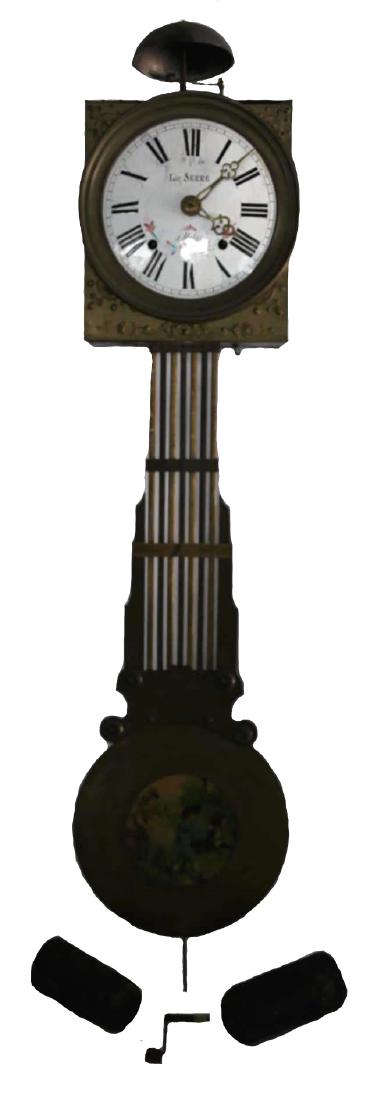 LEON SERRE FRENCH ANTIQUE WALL HANGING CLOCK (1 of 4)