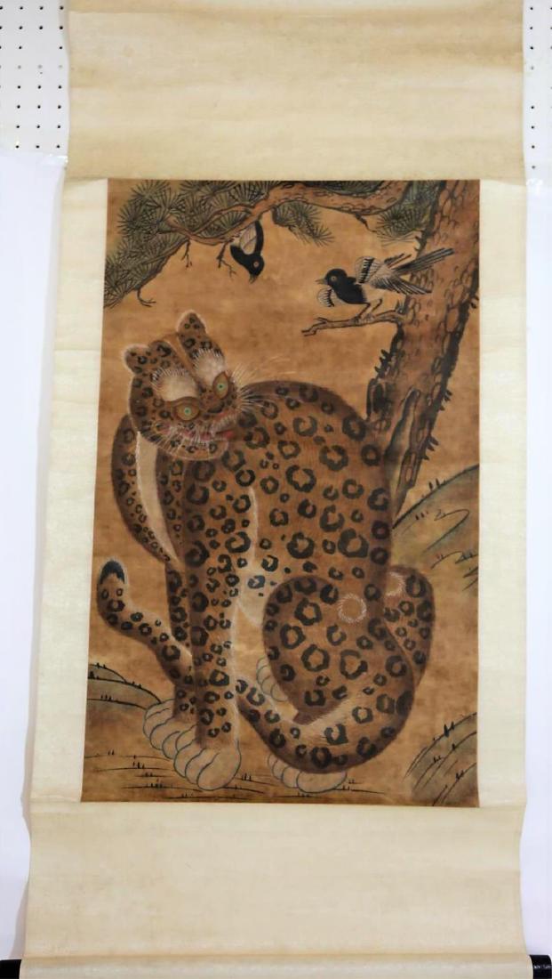KOREAN ANTIQUE HAND PAINTED SCROLL (1 of 9)