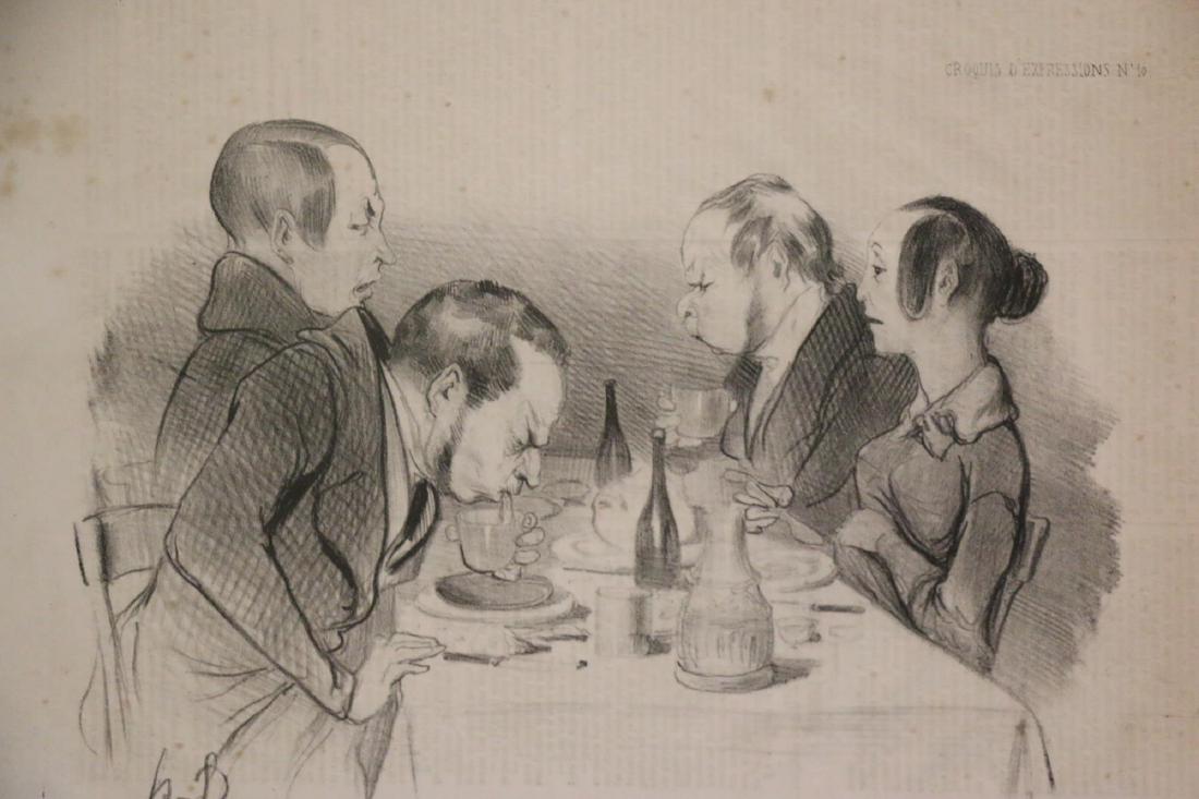 HONORE DAUMIER'S CROQUIS D/EXPRESSIONS N 10: CROQUIS D' EXPRESSIONS NO. 10, FRAME 13" X 17" SIGHT 10" X 13.5"