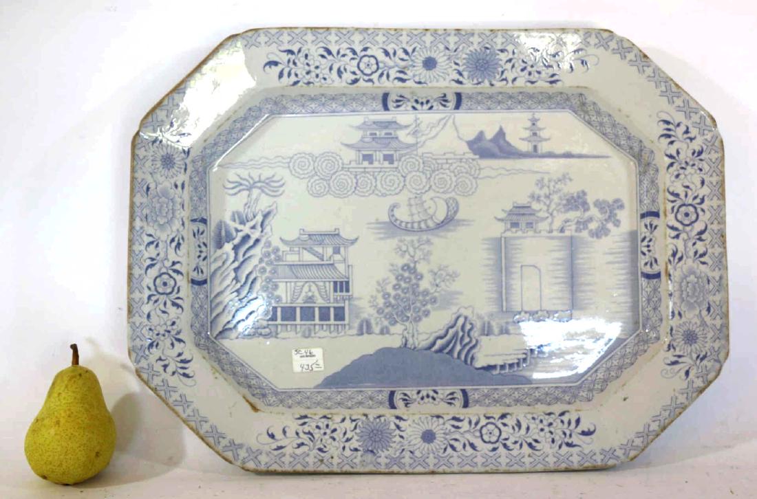 ENGLISH ANTIQUE RIDGEWAY IRONSTONE PLATTER: ENGLISH ANTIQUE RIDGEWAY IRONSTONE PLATTER