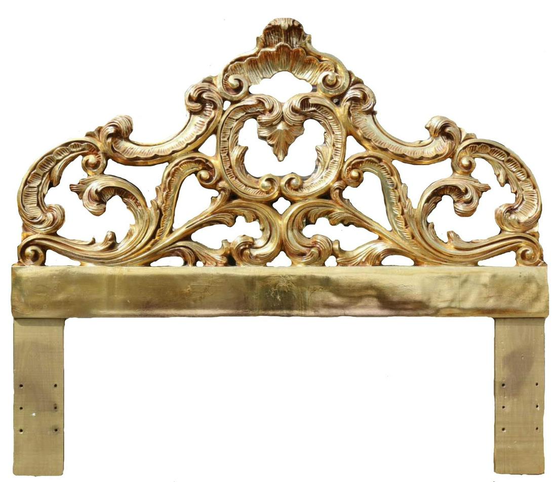 HOLLYWOOD REGENCY ROCOCO GILDED HEADBOARD: HOLLYWOOD REGENCY GILDED HEADBOARD