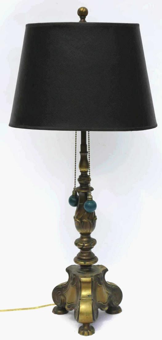 FREDERICK COOPER BRASS CUSTOM SHADED LAMP: FREDERICK COOPER BRASS CUSTOM SHADED LAMP