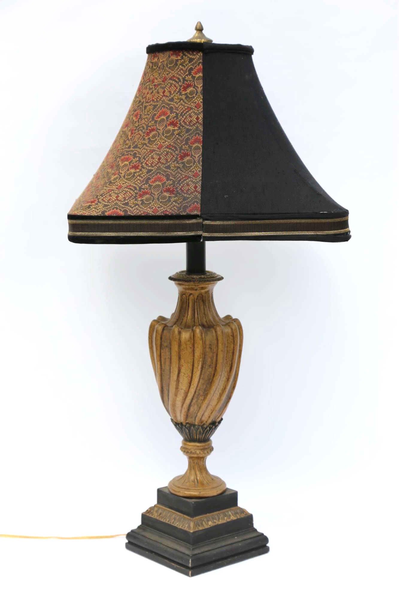 FREDERICK COOPER LAMP WITH SHOWROOM SHADE: FREDERICK COOPER LAMP WITH SHOWROOM SAMPLE SHADE OFFERING TWO UNIQUE LOOKS