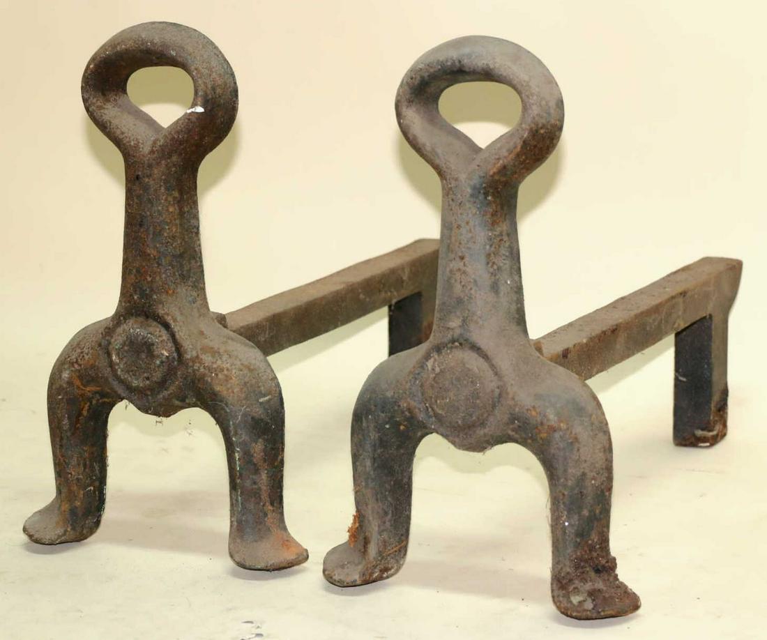 ANTIQUE CAST IRON ANDIRONS: ANTIQUE CAST IRON ANDIRONS