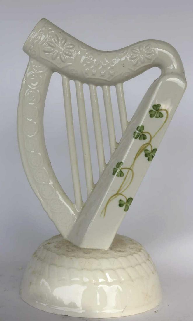 BELEEK PORCELAIN HARP SCULPTURE: BELEEK PORCELAIN HARP SCULPTURE