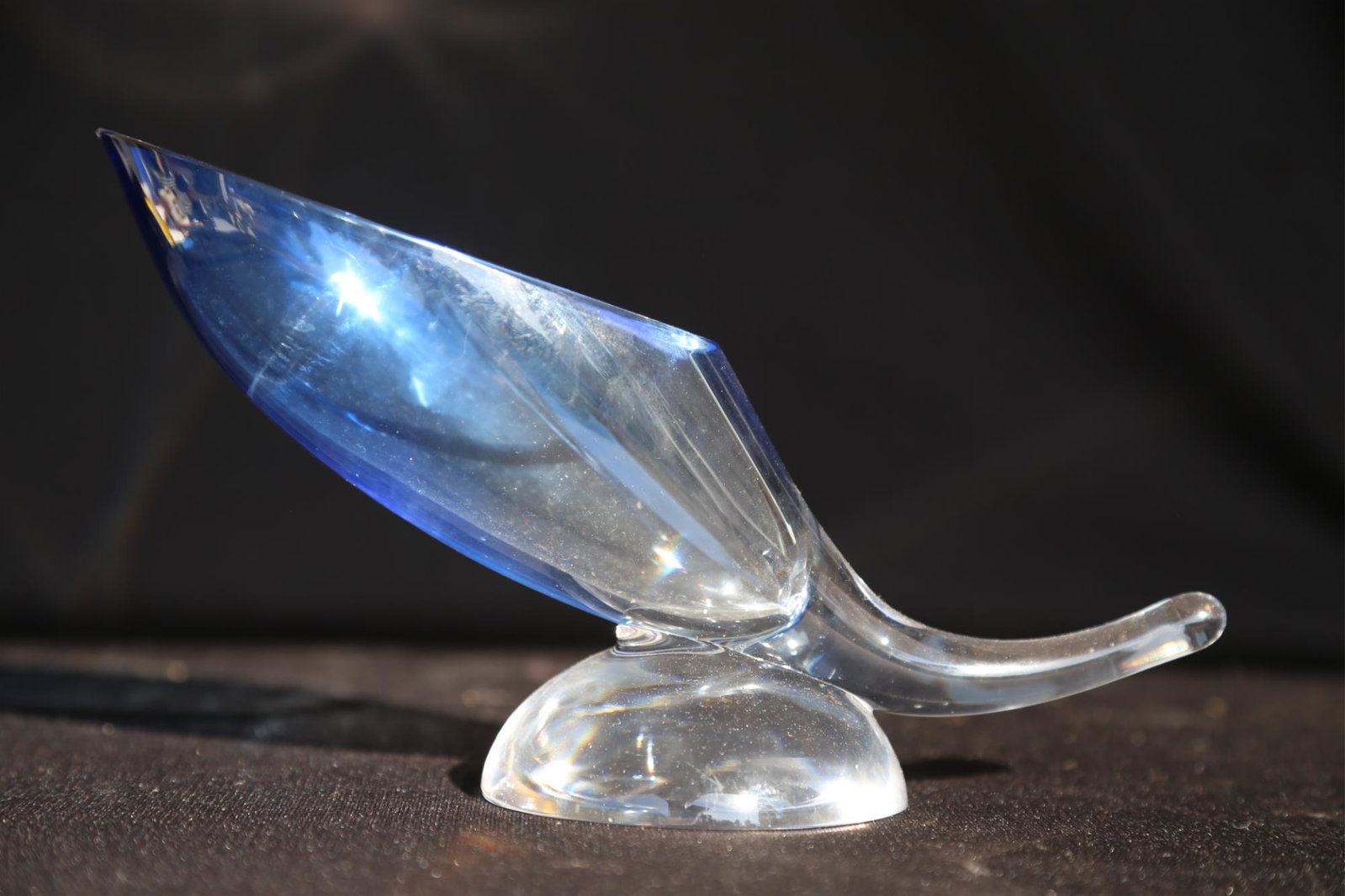 VAL ST LAMBERT MODERN ART GLASS SCULPTURE: VAL ST LAMBERT MODERN ART GLASS SCULPTURE