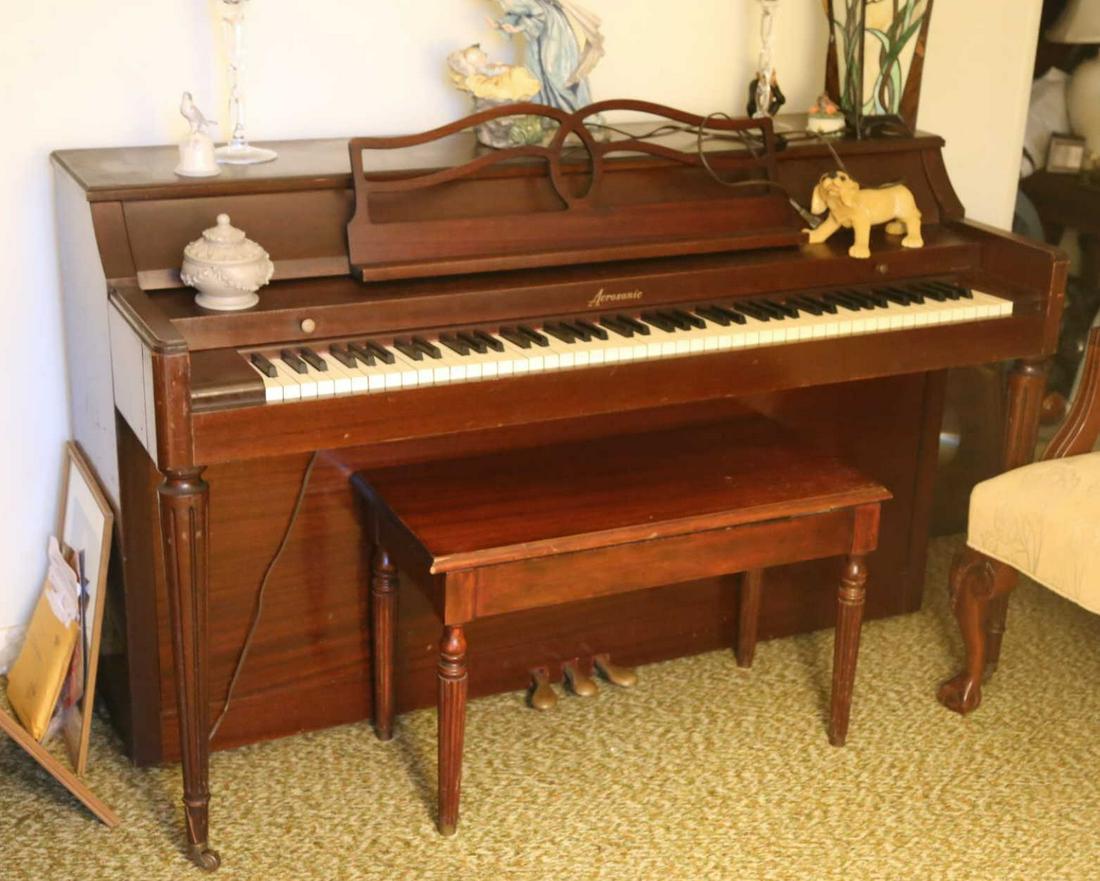ACROSONIC FINE MAHOGANY UPRIGHT PIANO: ACROSONIC FINE MAHOGANY UPRIGHT PIANO FROM THE MUSIC STUDIO
