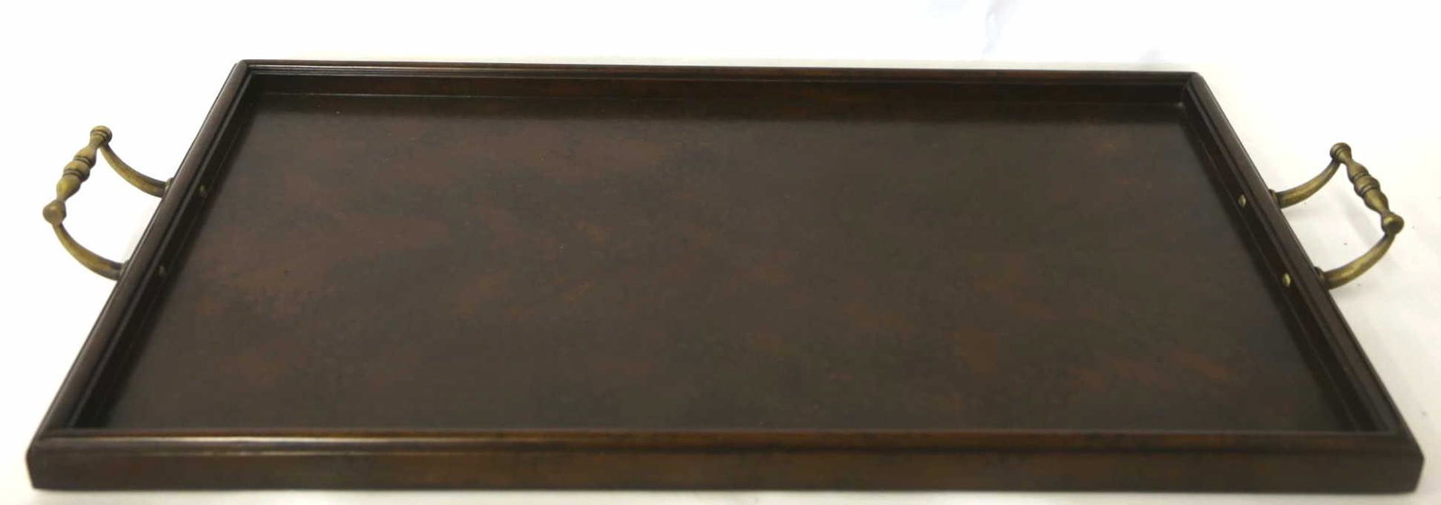 MAITLAND SMITH MAHOGANY TWIN HANDLE SERVING TRAY: MAITLAND SMITH MAHOGANY TWIN HANDLE SERVING TRAY