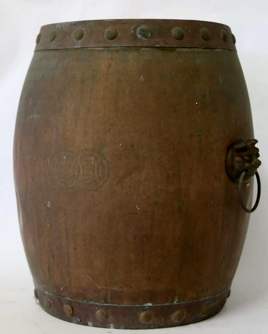 CHINESE ANTIQUE COPPER GARDEN SEAT: CHINESE ANTIQUE COPPER GARDEN SEAT