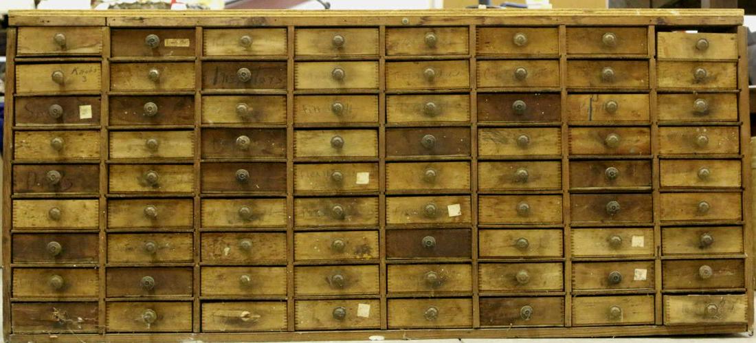 ANTIQUE INDUSTRIAL APOTHECARY MULTI DRAWER CABINET: ANTIQUE INDUSTRIAL APOTHECARY MULTI DRAWER CABINET