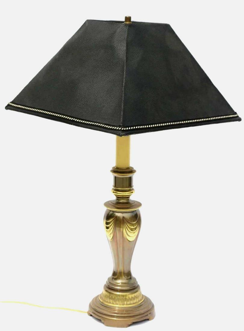 FREDERICK COOPER CUSTOM SHADED BRASS LAMP: FREDERICK COOPER CUSTOM SHADED BRASS LAMP