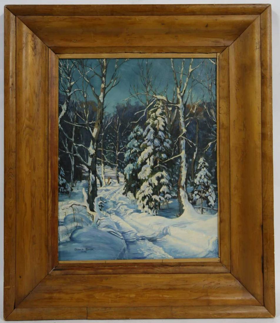 BURTON WATERCOLOR OF SNOW SCENE: BURTON WATERCOLOR OF SNOW SCENE