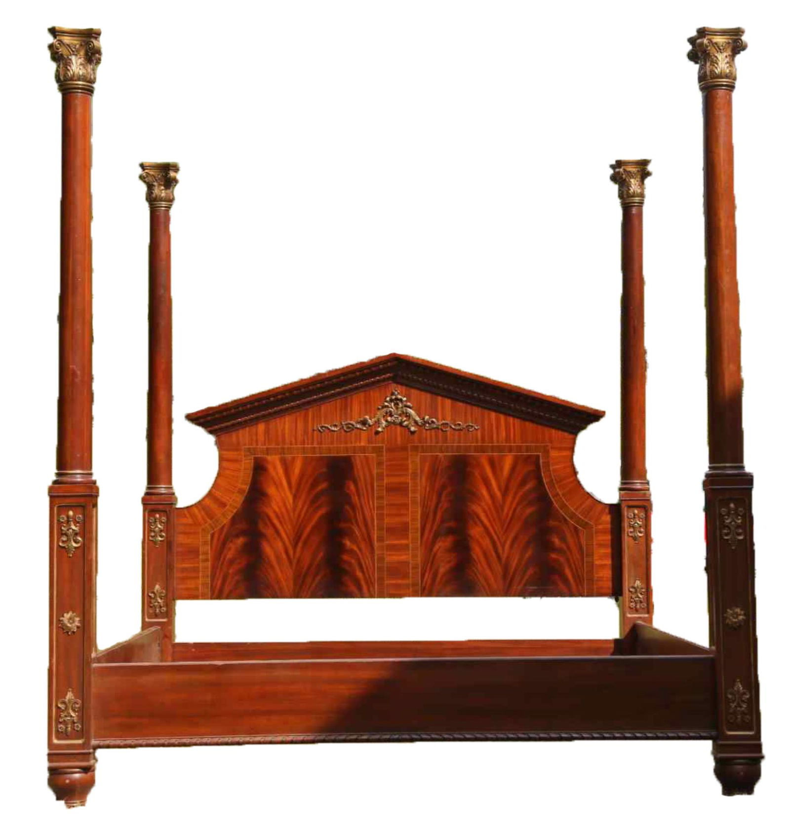 MAITLAND SMITH MAHOGANY BRONZE MOUNT KING BED: MAITLAND SMITH MAHOGANY BRONZE MOUNT KING BED