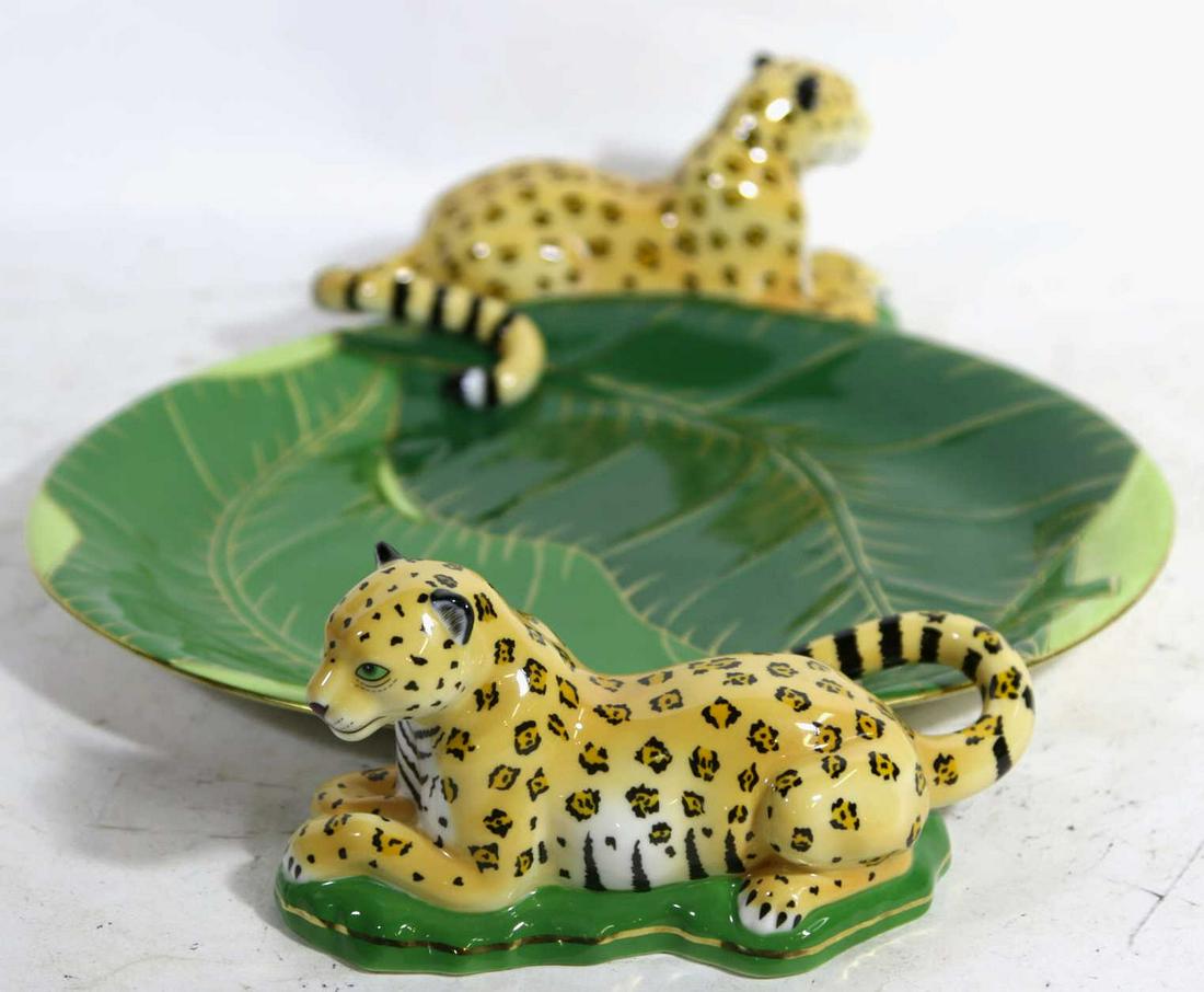 LYNN CHASE "JAGUAR JUNGLE" PORCELAIN SERVER: LYNN CHASE "JAGUAR JUNGLE" PORCELAIN SERVER