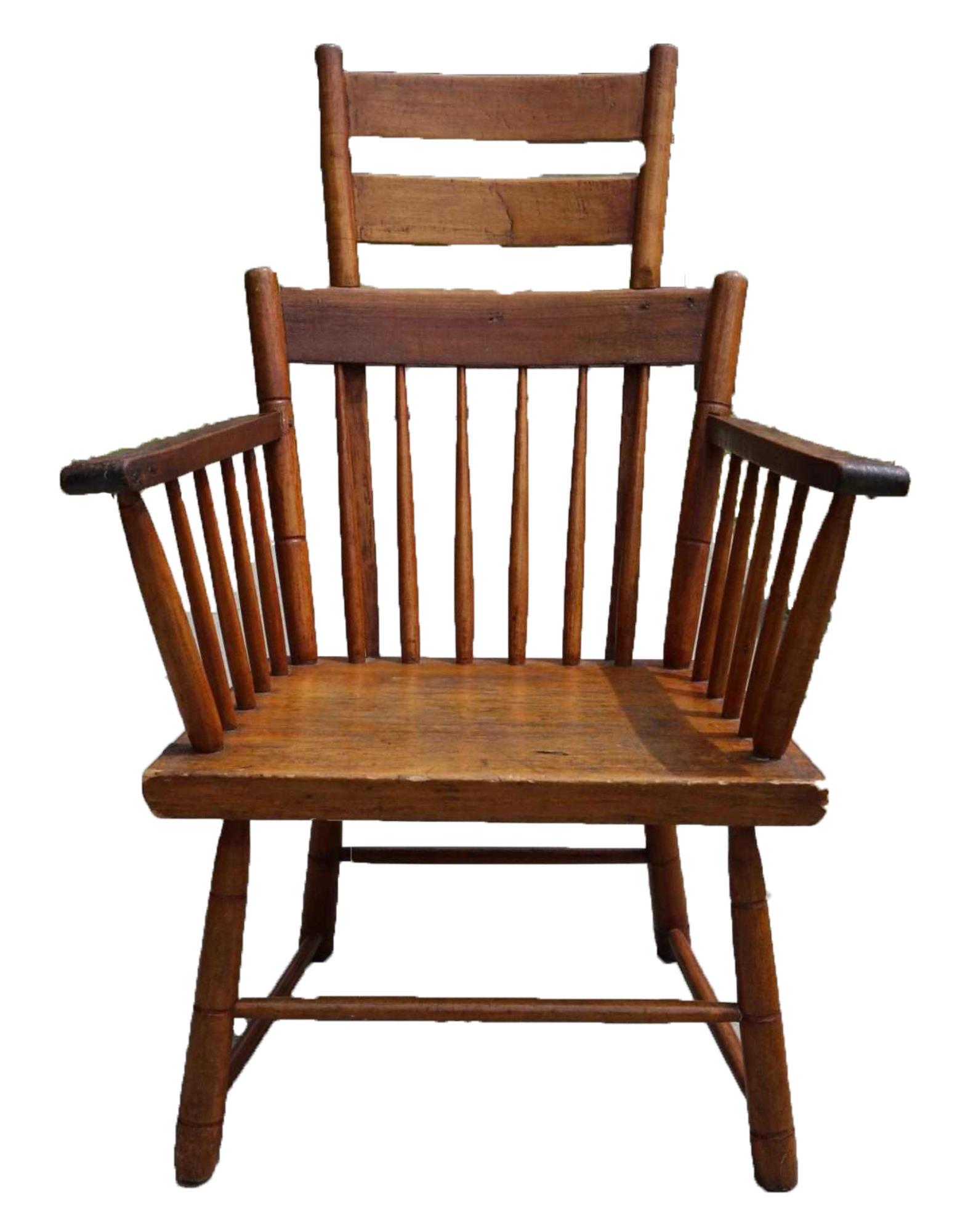 AMERCIAN PRIMITIVE WINDSOR ARTS & CRAFTS ARMCHAIR: AMERCIAN PRIMITIVE WINDSOR ARTS & CRAFTS ARMCHAIR