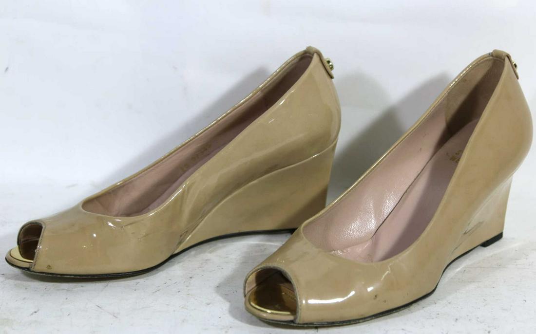 STUART WEITZMAN PEEK-A-BOO TOE WEDGE HEELS: STUART WEITZMAN HEELS SIZE 7