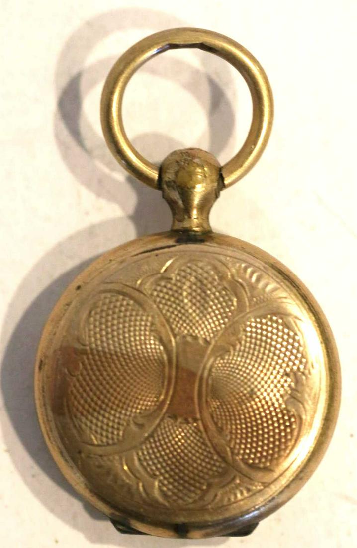 ANTIQUE WATCH FOB PORTRAIT LOCKET: ANTIQUE WATCH FOB PORTRAIT LOCKET