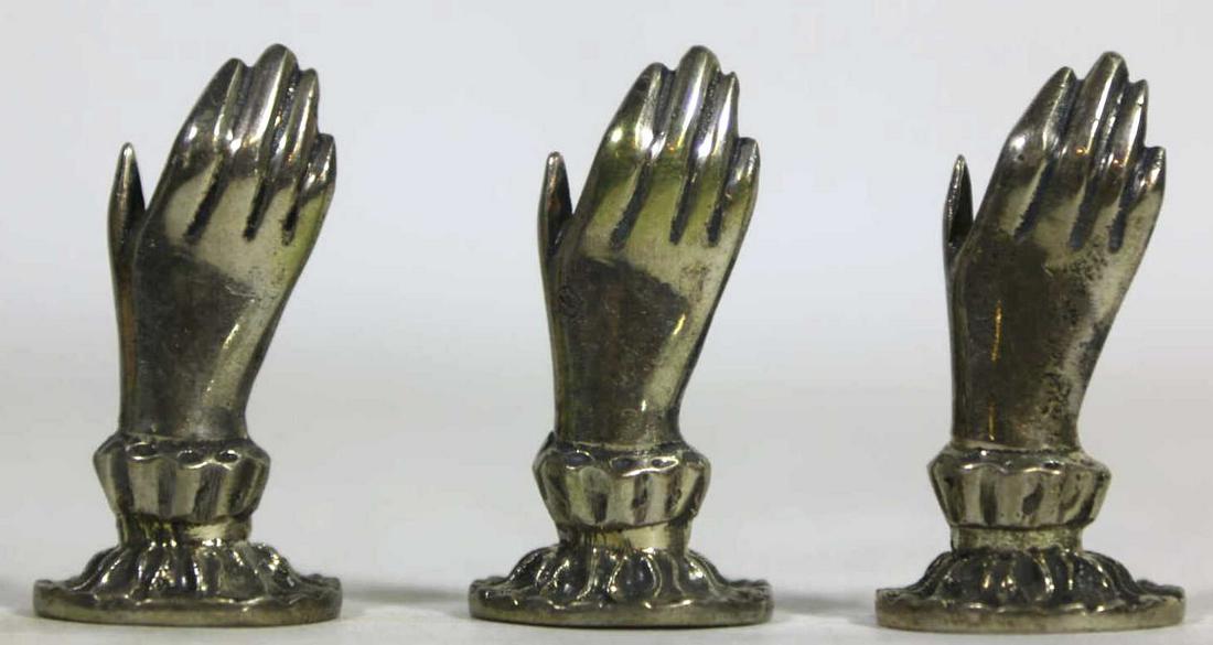 SILVER "HAND" PLACE CARD HOLDERS: FIGURAL "HAND" PLACE CARD HOLDERS