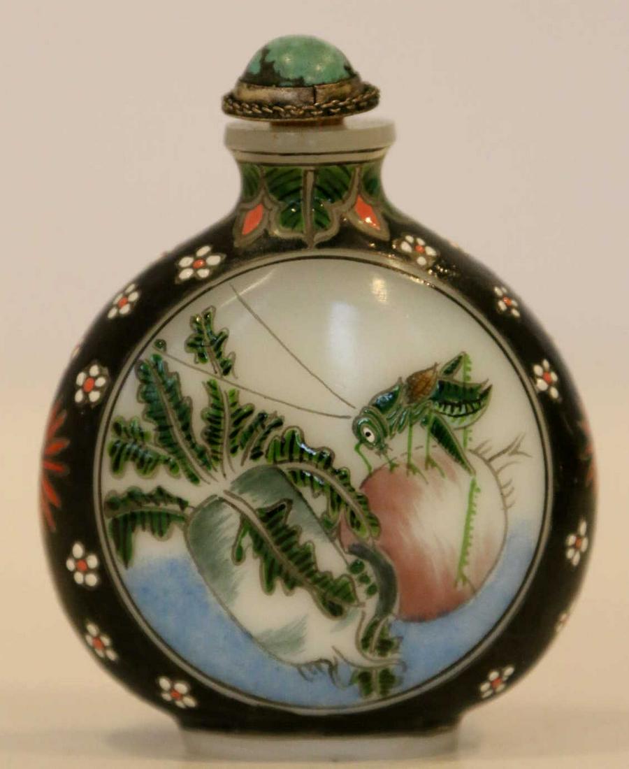 CHINESE ANTIQUE HAND PAINTED SNUFF BOTTLE: CHINESE ANTIQUE HAND PAINTED SNUFF BOTTLE