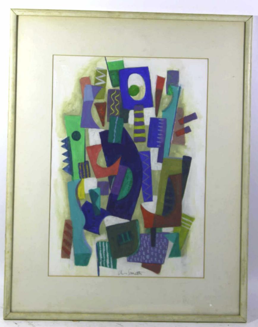 CHARLES ALLEN SMITH (1893-1987) ABSTRACT: CHARLES WILLIAM SMITH (1893-1987) MODERN GEOMETRIC ABSTRACT, FRAME 24 X 19 INCHES, FRAME 17 X 12 INCHESBorn in Lofton, Virginia, in 1893, Charles William Smith studied at the University of Virginia su