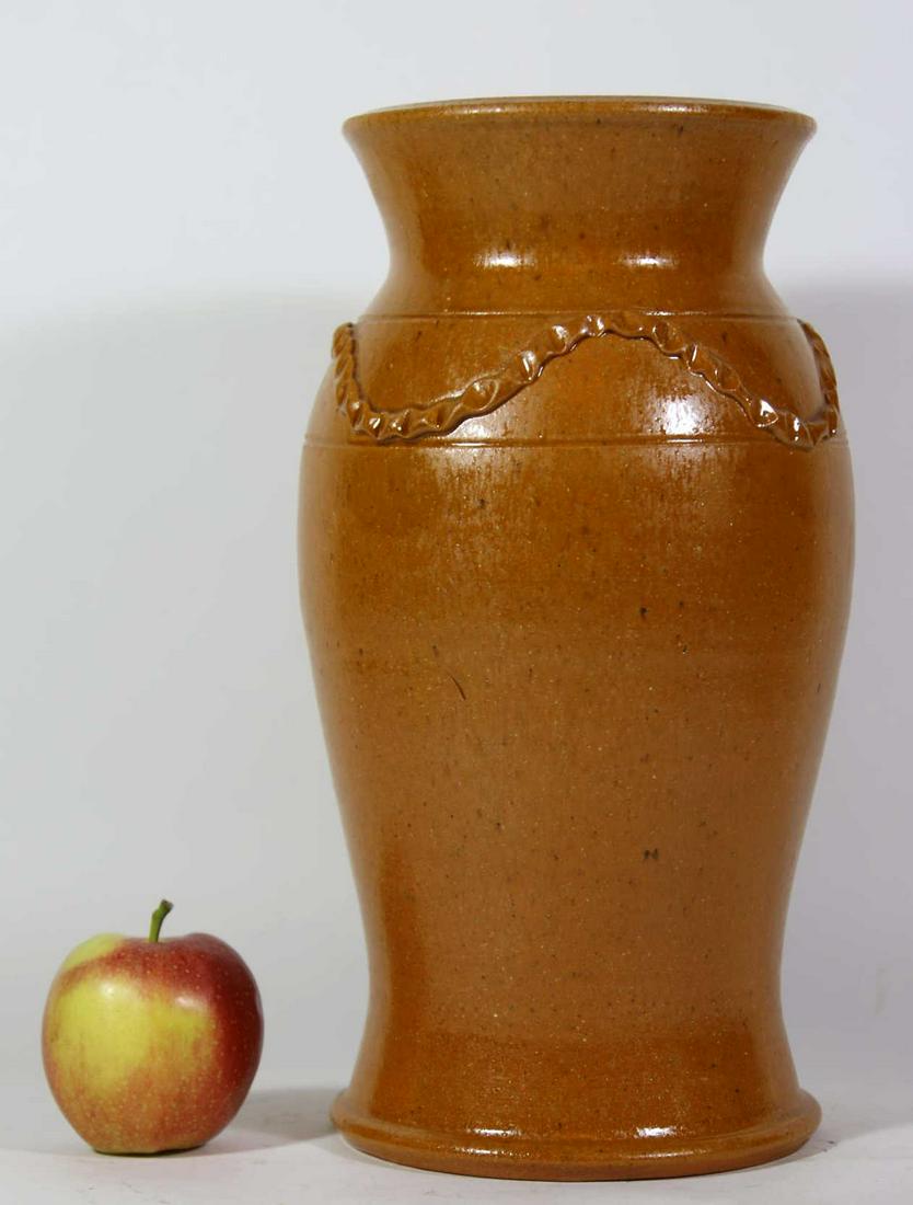 NORMAN OWEN (NC)JUGTOWN ART POTTERY LAMP BASE VASE: NORMAN OWEN (NC)JUGTOWN WARE 1995 ART POTTERY LAMP BASE VASE