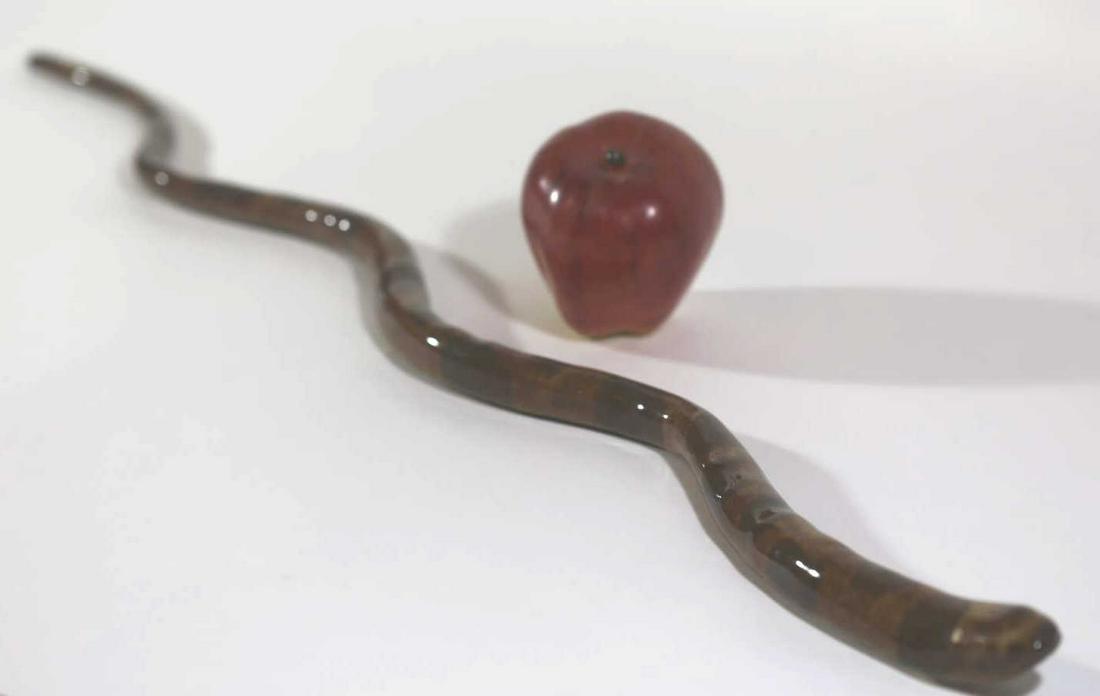 CHARLES MOORE (JUGTOWN) NC FOLK ART POTTERY SNAKE: CHARLES MOORE (JUGTOWN) 28" NC FOLK ART POTTERY SNAKE