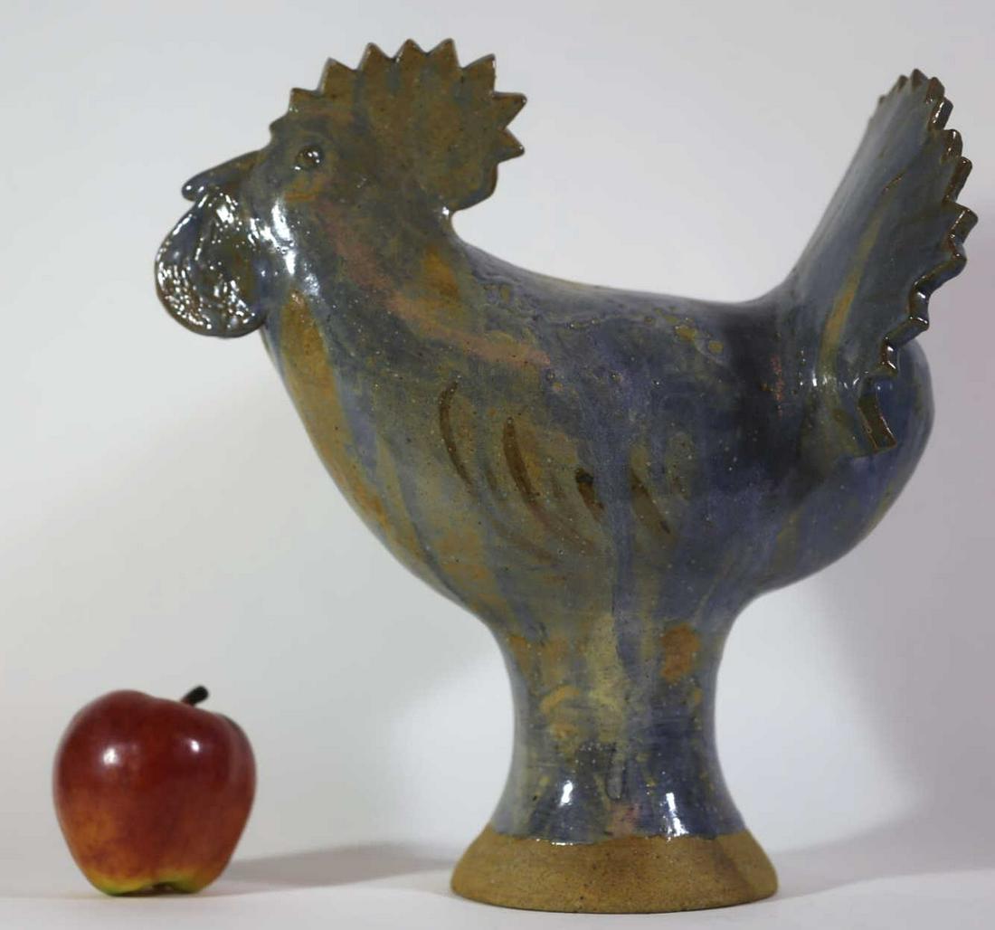 P MEADERS (GA) FOLK ART POTTERY ROOSTER: P MEADERS (GA) FOLK ART POTTERY ROOSTER