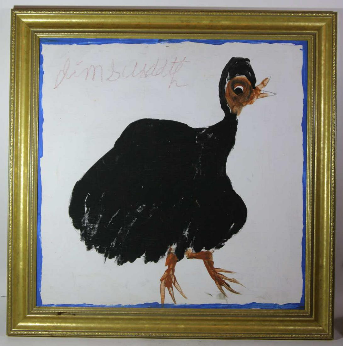 JIMMY LEE SUDDUTH (ALABAMA 1910-2007) FOLK ART: JIMMY LEE SUDDUTH (ALABAMA 1910-2007) FOLK ART "YARD BIRD" PORTRAIT ON BOARD 29 X 29 24 X 24"
