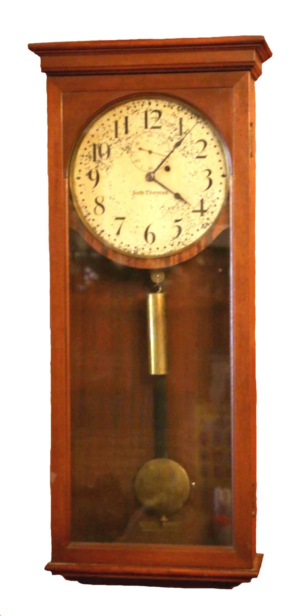 SETH THOMAS 19TH LARGE TIME ONLY HANGING REGULATOR: SETH THOMAS 19TH LARGE TIME ONLY HANGING REGULATOR