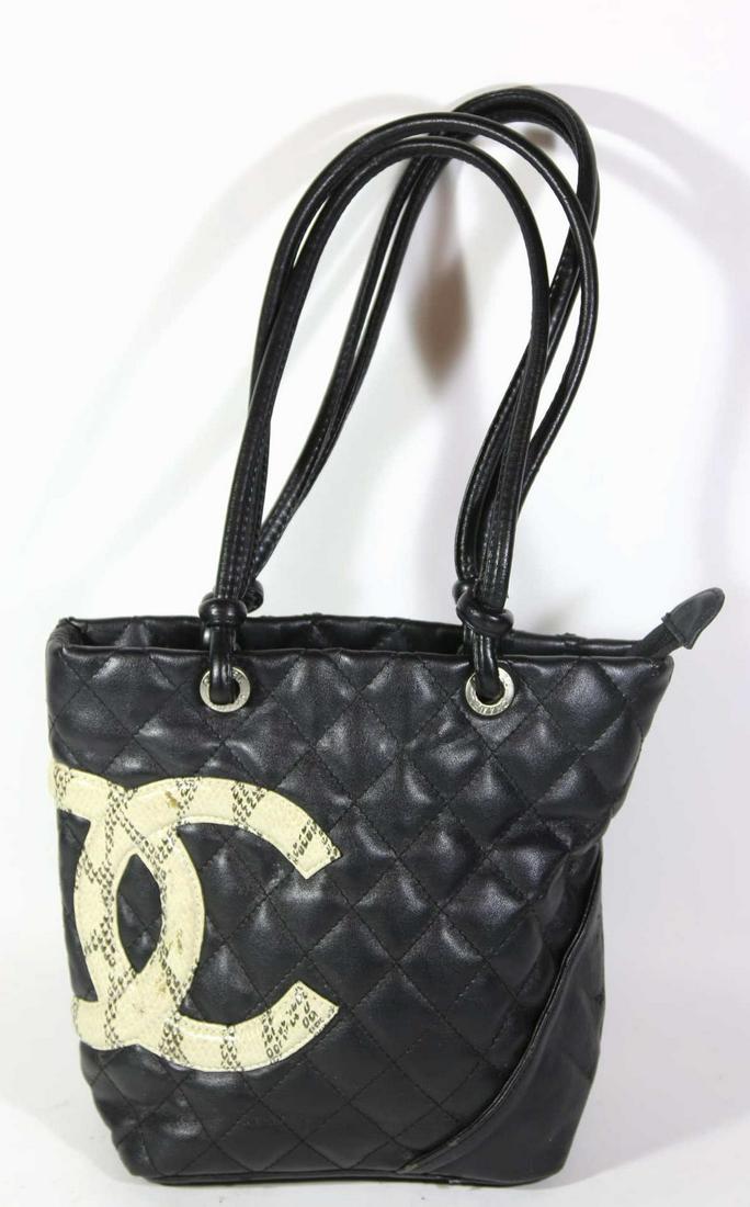 VINTAGE CHANEL LIGNE CHAMBON TOTE: VINTAGE CHANEL LIGNE CHAMBON TOTE PYTHON