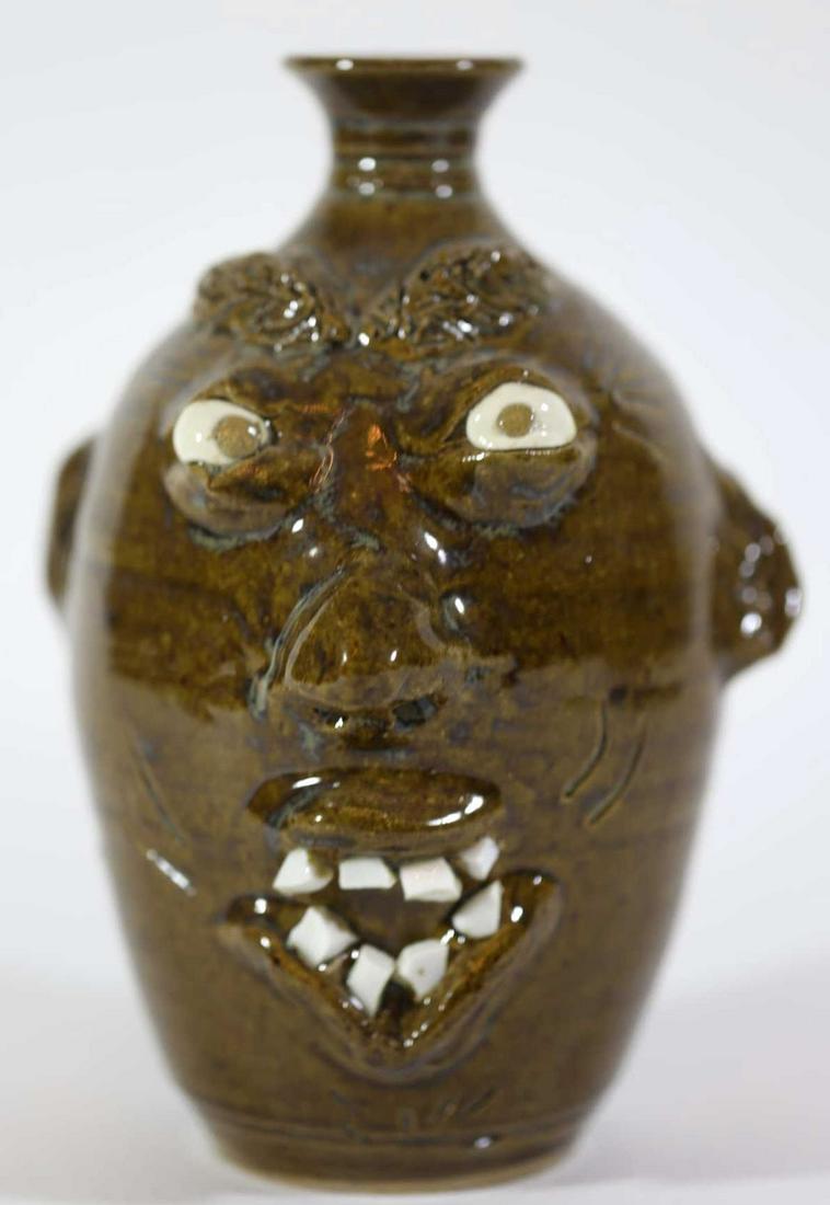 ANNA KING SEAGROVE LIMITED ADDITION FACE JUG: ANNA KING SEAGROVE NC (KINGS POTTERY) ART POTTERY 14TH ANNUAL AUCTION FESTIVAL LIMITED ADDITION FACE JUG NOVEMBER 19TH 1995