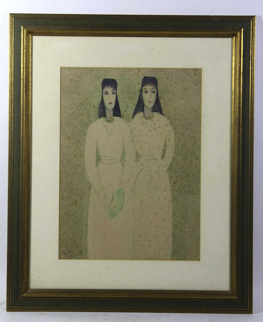 CHARLES WILLIAM SMITH (AMERICAN, 1893-1987): ATTRIBUTED TO CHARLES WILLIAM SMITH SIGNED PORTRAIT STUDY 23 X 19" 15 X 11" Born in Lofton, Virginia, in 1893, Charles William Smith studied at the University of Virginia summer school, the Corcoran A