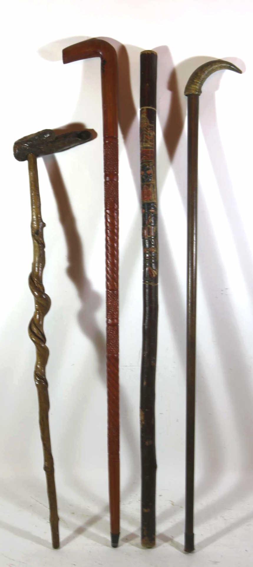 FOLK ART WALKING CANE GROUPING: FOLK ART WALKING CANE GROUPING