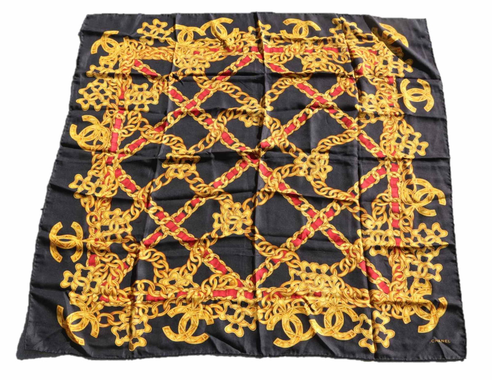 CHANEL SILK SCARF WITH BOX (1 of 6)