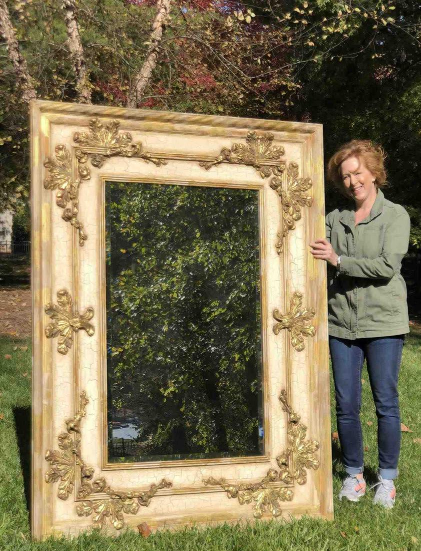 MONUMENTAL PARCEL GILT BEVELED MIRROR (1 of 3)